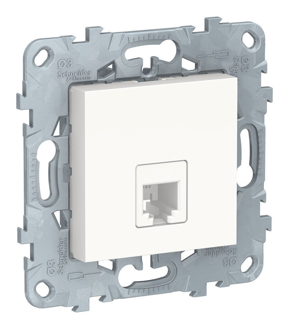 Розетка телефонная Schneider Electric UNICA NEW RJ11 одиночная белый