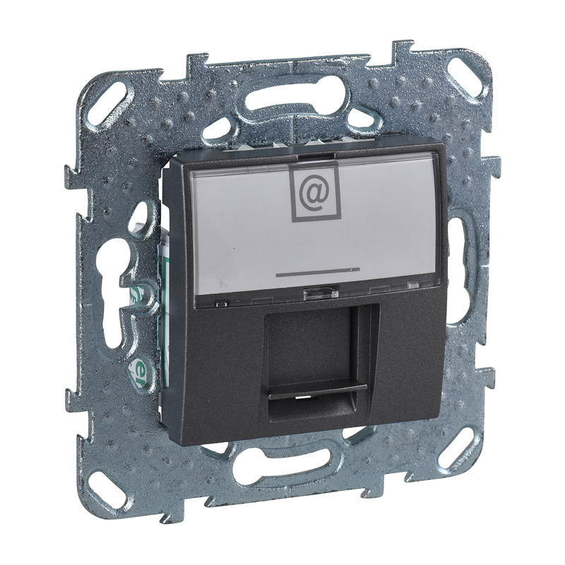 Розетка компьютерная Schneider Electric UNICA Top 1хRJ45 кат.5е в рамку черный