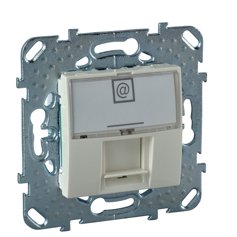 Розетка компьютерная Schneider Electric UNICA 1хRJ45 кат.6 в рамку бежевый