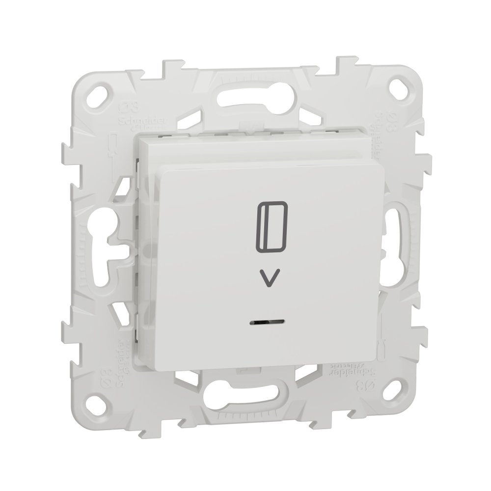 Выключатель Schneider Electric UNICA NEW карточный с подсветкой 10 А белый