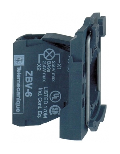 Корпус зеленой сигнальной лампы 22мм 230-240В АС Schneider Electric ZB5AVM3