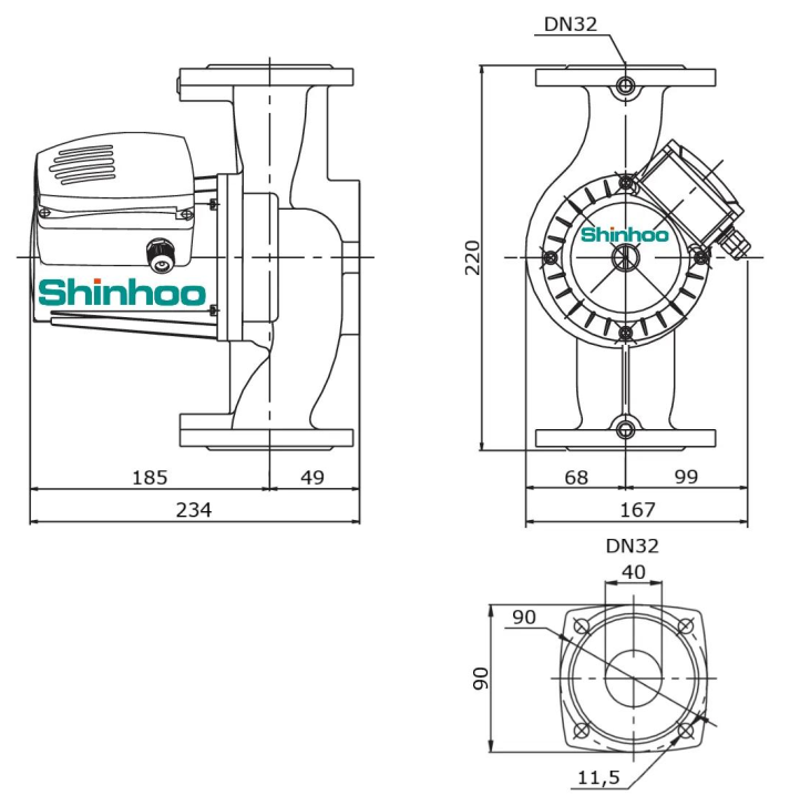 Насос циркуляционный Shinhoo BASIC PRO 32-12SF купить по цене 28852.97 руб.
