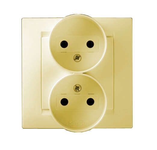 Розетка Simon 2-м СП Simon15 16А IP20 250В без заземл. винт. клеммы сл. кость