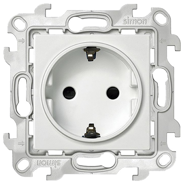 Розетка Simon 1-м СП Simon24 Push&Go 16А IP20 2P+E защ. шторки механизм бел.