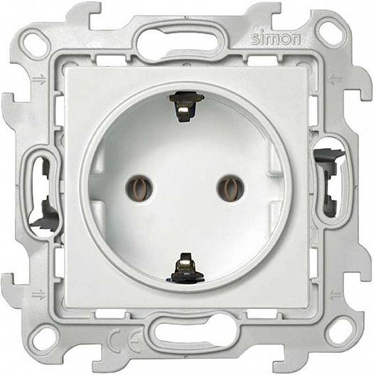 Розетка Simon 1-м СП Simon24 Push&Go 16А IP20 2P+E без защ. шторок механизм бел.