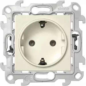 Розетка Simon 1-м СП Simon24 Push&Go 16А IP20 2P+E без защ. шторок механизм сл. кость