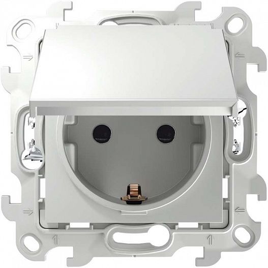 Розетка Simon 1-м СП Simon24 Push&Go 16А IP44 2P+E механизм бел.