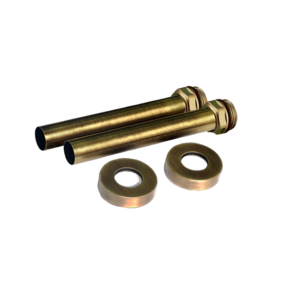 Комплект декоративных трубок SR Rubinetterie с резьбой 15х1/2х L150 с круглыми отражателями бронза
