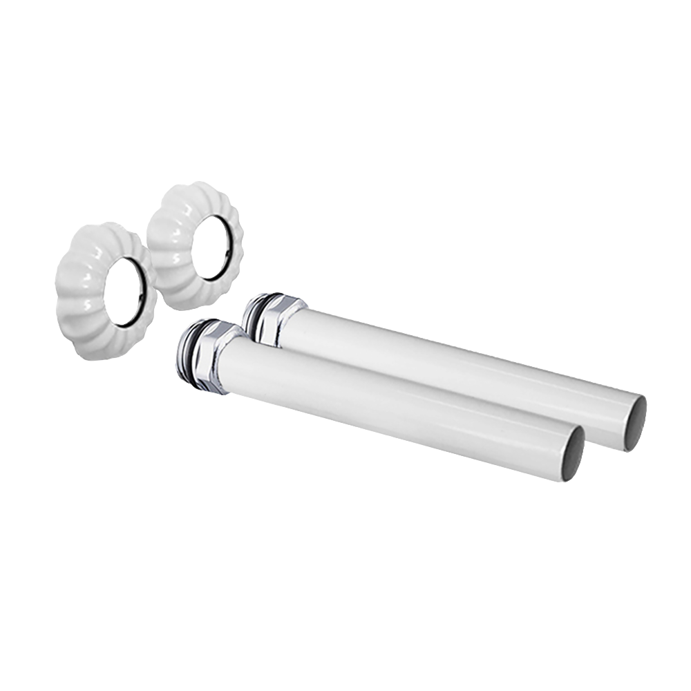 Комплект трубок SR Rubinetterie с наружной резьбой 1/2”, L 150 мм и отражатели 2 шт белый