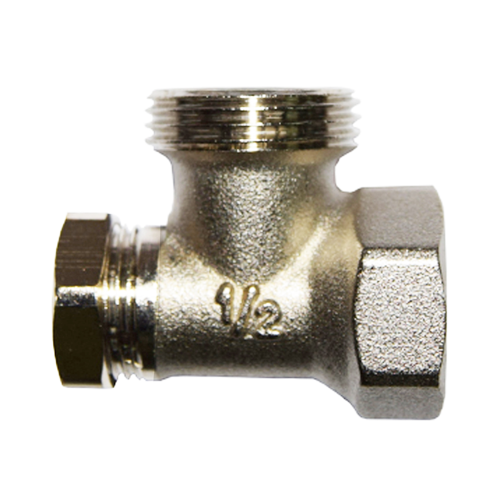 Клапан запорный SR Rubinetterie угловой ВР-НР 1/2"х3/4" без хвостовика