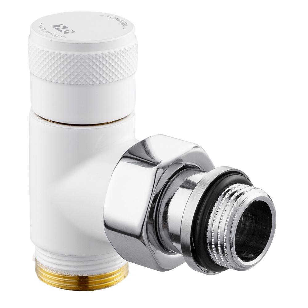 Угловой запорный вентиль SR Rubinetterie Tondera 1/2"х3/4" E белый