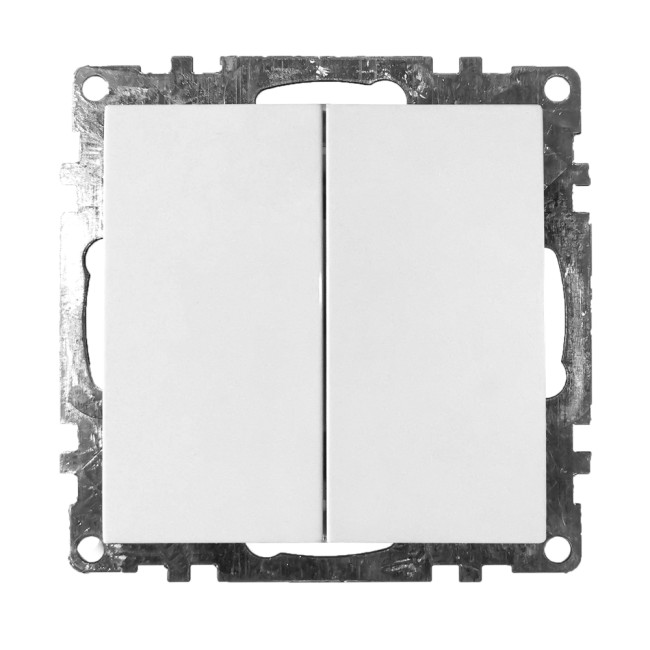 Выключатель двухклавишный Stekker Катрин GLS10-7104-01 39300 белый купить с доставкой по РФ