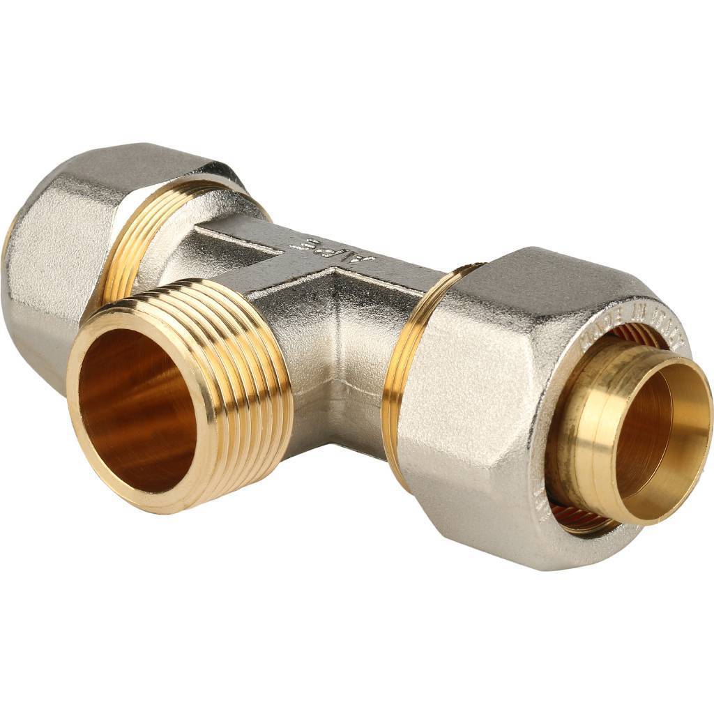 Тройник Stout с наружной резьбой обжимной тип SFS-0011 Ду32х1х32