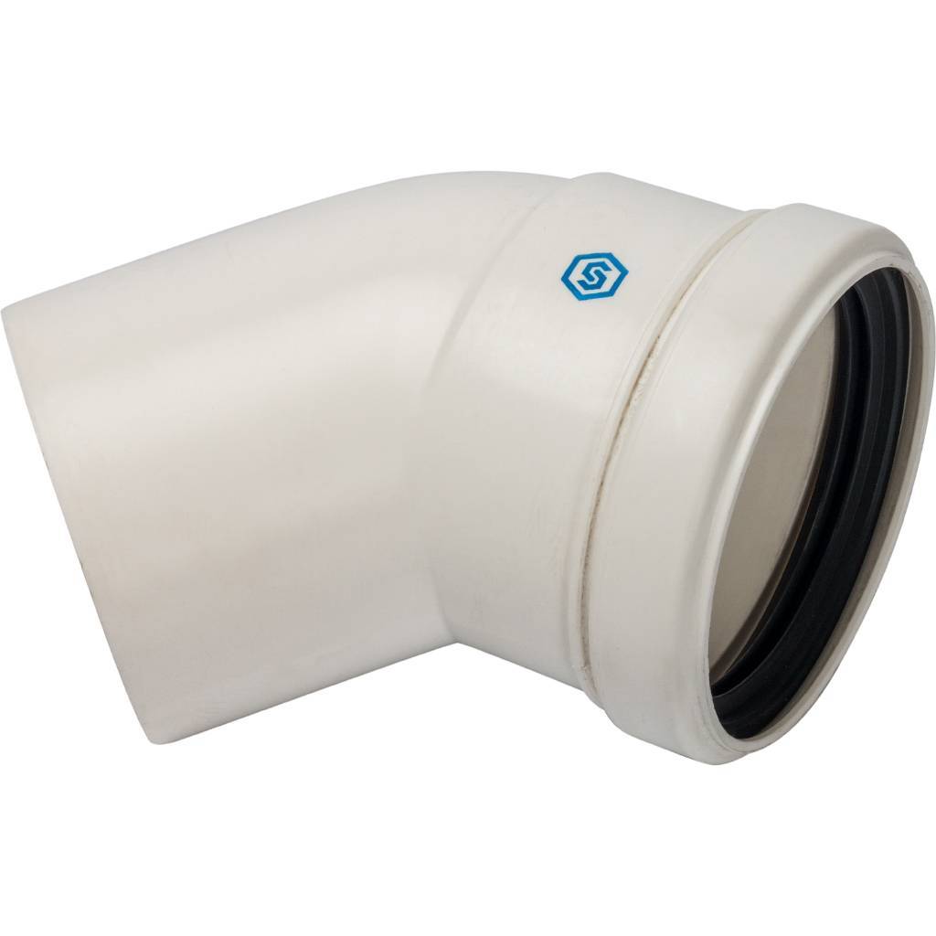Элемент дымохода конденсационного Stout угол 45° D80 м/п PP-FE