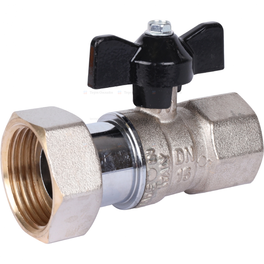 Кран STOUT шаровый  3/4"-1" (20-25) в/в ручка бабочка с накидной гайкой