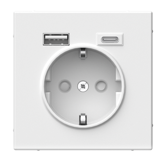 Розетка Systeme Electric ARTGALLERY 16А с 2 USB A+C, 5В/2,4А/3,0А, 2х5В/1,5А, механизм, белый