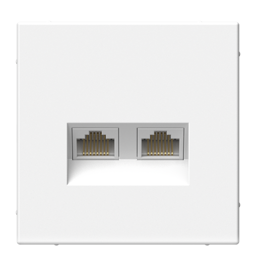 Розетка двойная компьютерная Systeme Electric ARTGALLERY RJ45+RJ45, кат.6А, механизм, белый