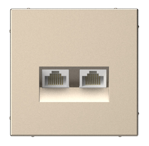 Розетка двойная компьютерная Systeme Electric ARTGALLERY RJ45+RJ45, кат. 5е, механизм, ШАМПАНЬ