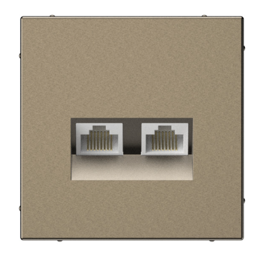 Розетка двойная компьютерная Systeme Electric ARTGALLERY RJ45+RJ45, кат. 5е, механизм, МОККО