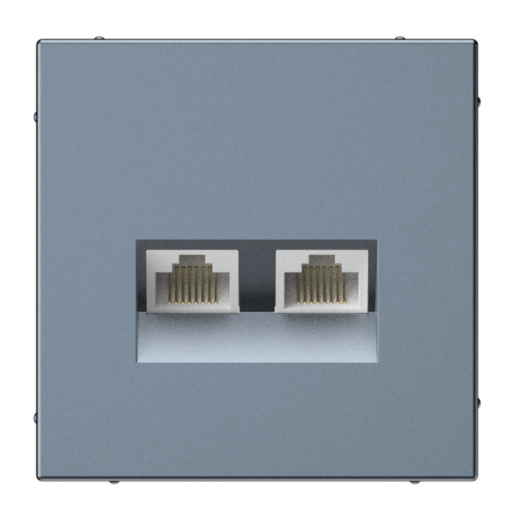 Розетка двойная компьютерная Systeme Electric ARTGALLERY RJ45+RJ45, кат. 5е, механизм, ГРИФЕЛЬ