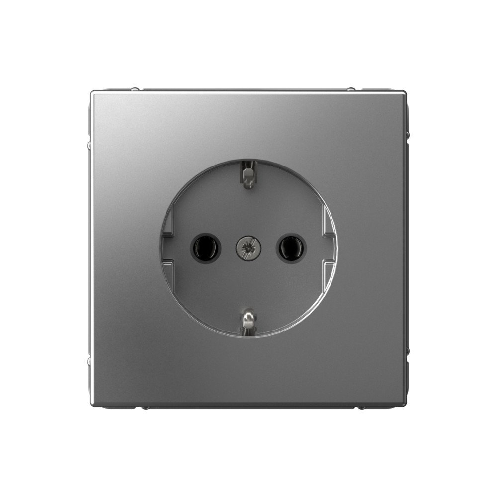 Розетка Systeme Electric ArtGallery с заземлением, 16А, механизм, быстрозажимные клеммы, сталь
