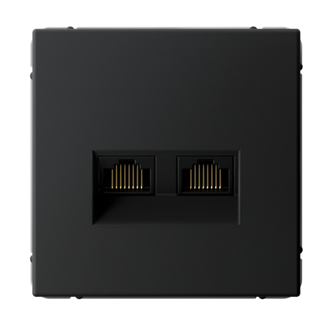 Розетка двойная компьютерная Systeme Electric ARTGALLERY RJ45+RJ45, кат.6А, механизм, карбон купить с доставкой по РФ