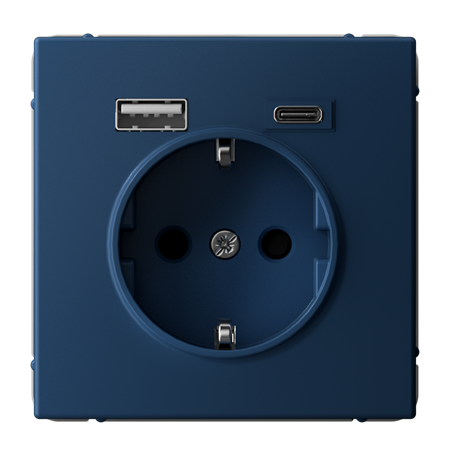 Розетка Systeme Electric ARTGALLERY 16А с 2 USB A+C, 5В/2,4А/3,0А, 2х5В/1,5А, механизм, аквамарин