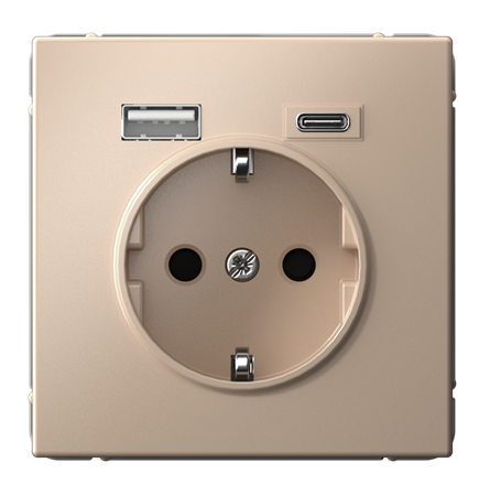 Розетка Systeme Electric ARTGALLERY 16А с 2 USB A+C, 5В/2,4А/3,0А, 2х5В/1,5А, механизм, песочный