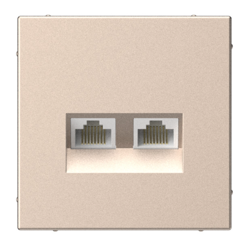 Розетка двойная компьютерная Systeme Electric ARTGALLERY RJ45+RJ45, кат. 5е, механизм, ПЕСОЧНЫЙ