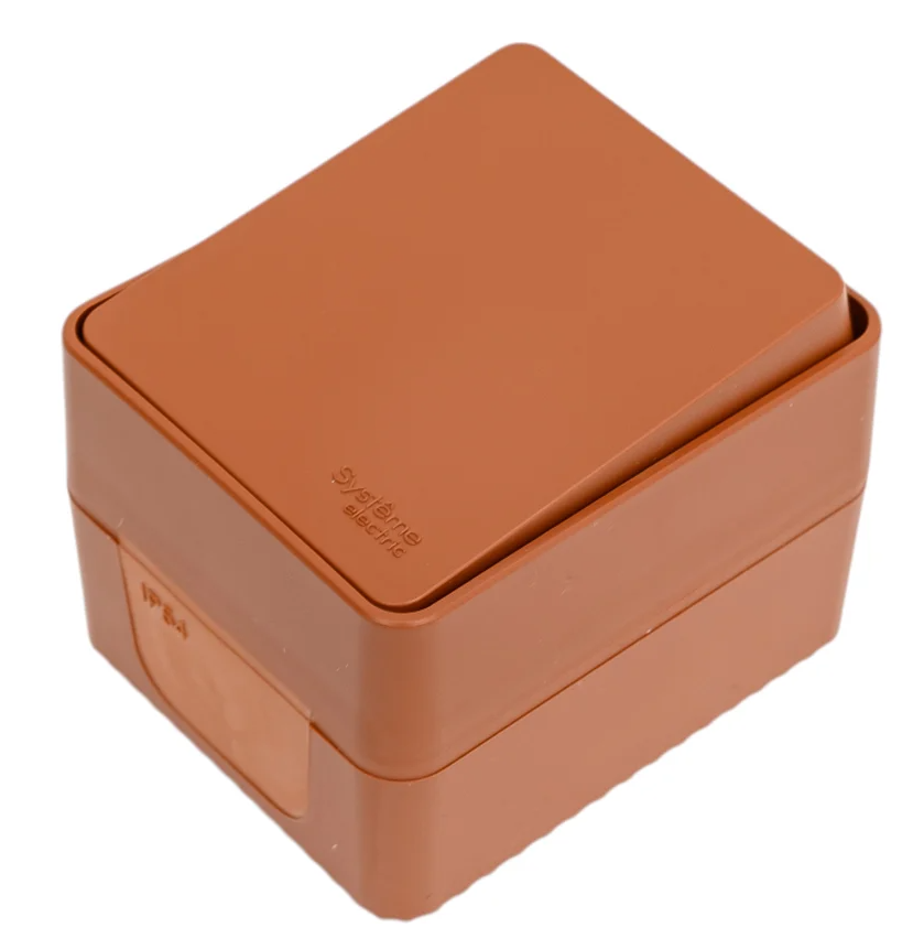 Выключатель Systeme Electric AtlasDesign PROFI IP54 О/У 1-клавишный 10 АХ, терракотовый