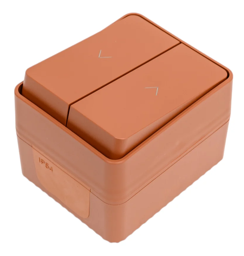 Выключатель для жалюзи Systeme Electric AtlasDesign PROFI IP54 2-клавишный, 2хсх.4, терракотовый