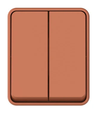 Выключатель Systeme Electric AtlasDesign PROFI IP54 О/У 2-клавишный 10 АХ, терракотовый
