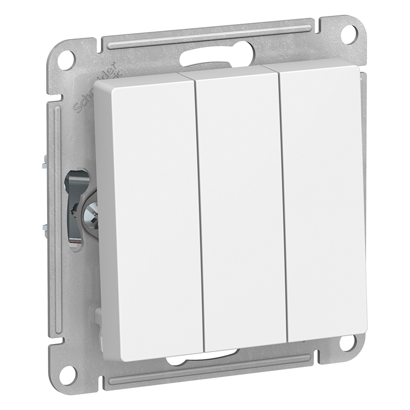 Выключатель Systeme Electric трехклавишный ATLASDESIGN схема 1+1+1 10АХ механизм белый