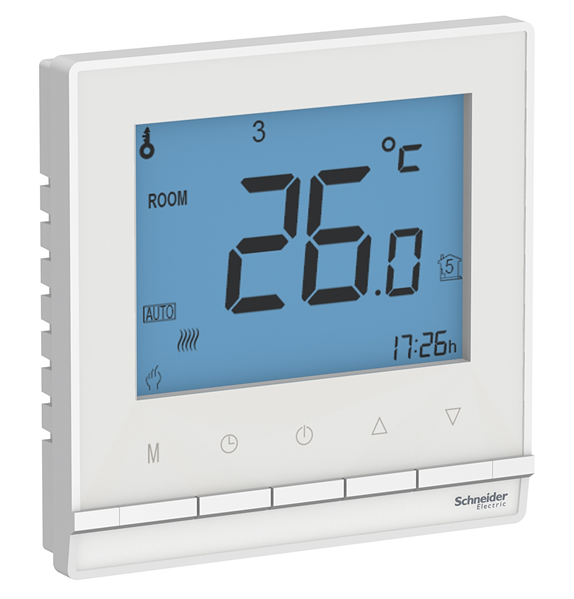 Термостат электронный теплого пола с датчиком Systeme Electric ATLASDESIGN от +5 до +35C 16A в сборе белый