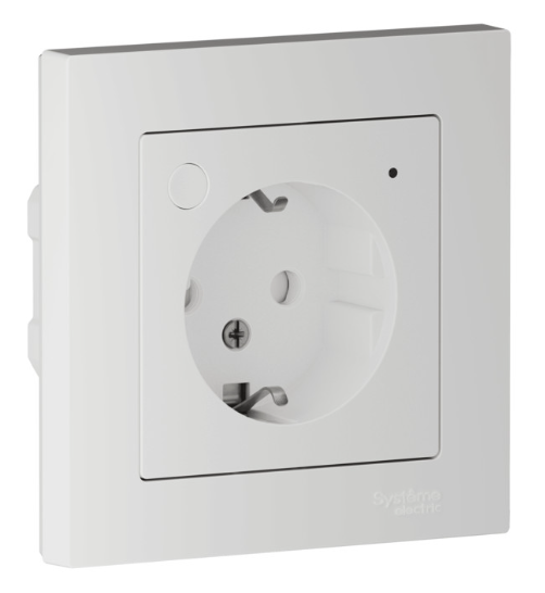 Розетка с заземлением Systeme Electric ATLASDESIGN SMART., со шт., Zigbee, L+N, 16А, мех., БЕЛЫЙ
