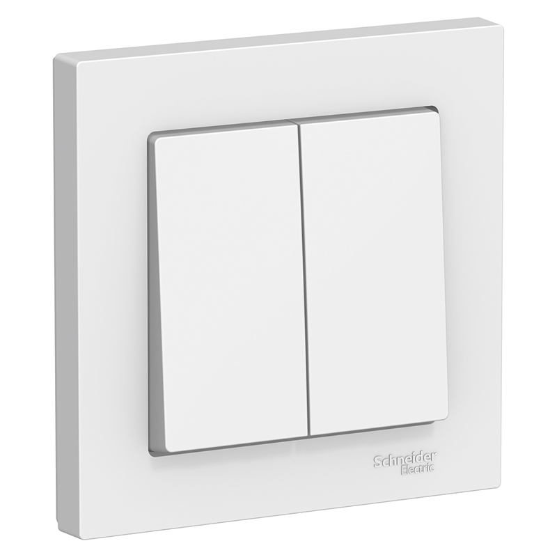 Выключатель Systeme Electric 2-кл. СП AtlasDesign 10А IP20 (сх. 5) 10AX в сборе бел. SE ATN000152