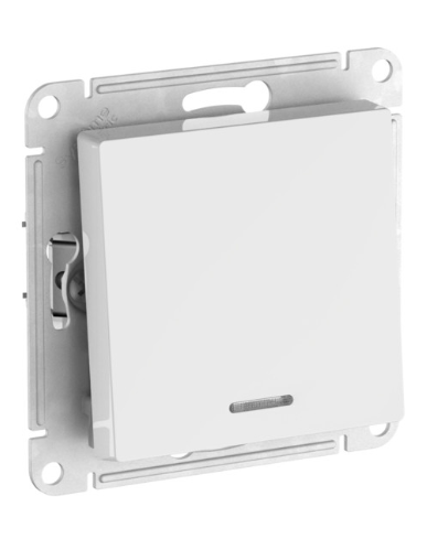 1-клавишный ПЕРЕКЛЮЧАТЕЛЬ Systeme Electric ATLASDESIGN с подсветкой, сх.6а, 10АХ, быстрозажимные клеммы, БЕЛЫЙ