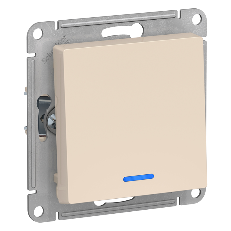 Выключатель Systeme Electric 1-кл. СП AtlasDesign 10А IP20 (сх. 1а) 10AX с подсветкой механизм беж. SE ATN000213