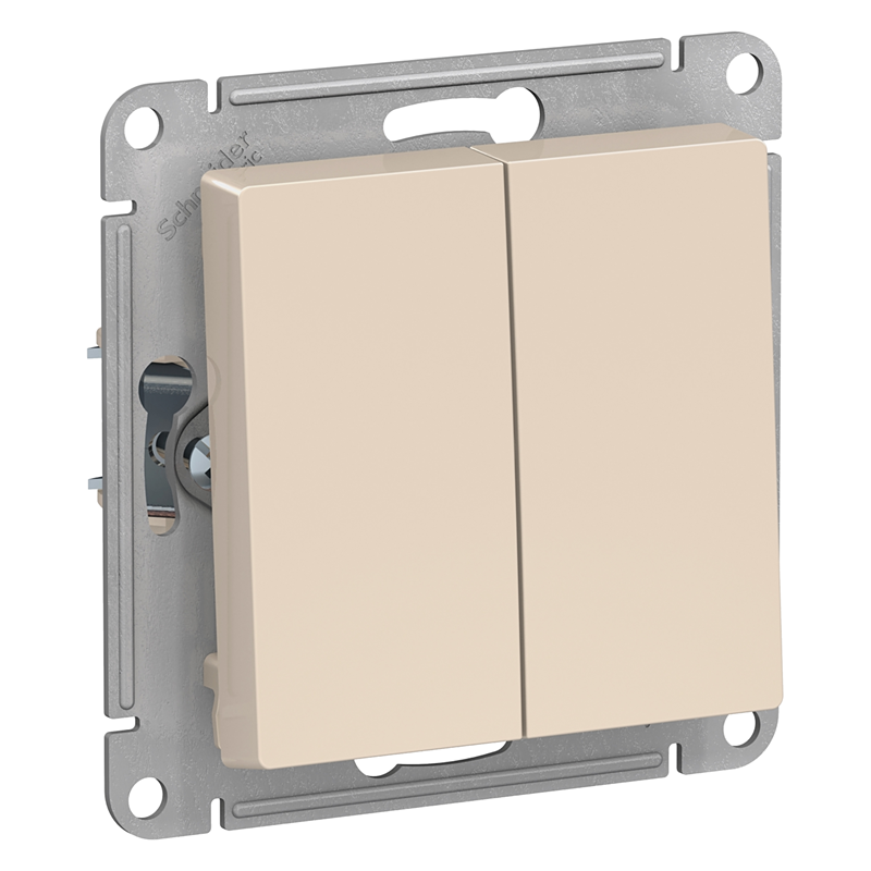 Выключатель Systeme Electric двухклавишный ATLASDESIGN схема 5 10АХ механизм бежевый