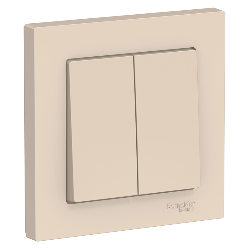Выключатель Systeme Electric 2-кл. СП AtlasDesign 10А IP20 (сх. 5) 10AX в сборе беж. SE ATN000252