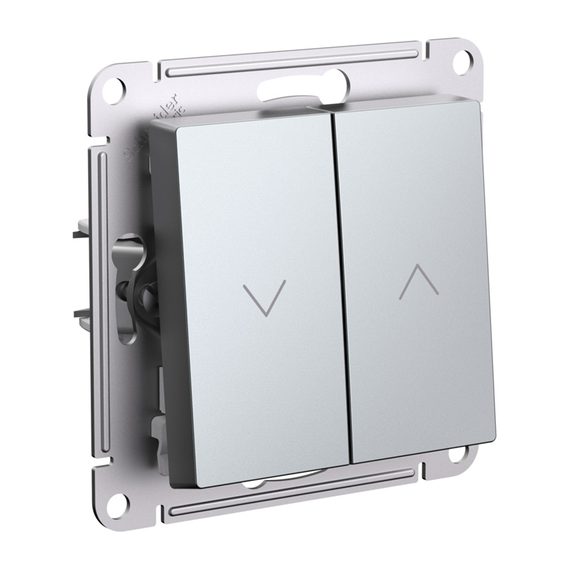 Выключатель Systeme Electric ATLASDESIGN 2-клавишный ЖАЛЮЗИ, 10А, мех., АЛЮМИНИЙ