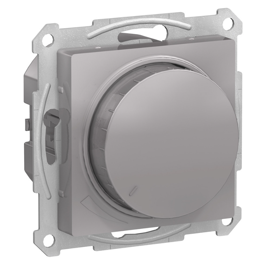 Светорегулятор (диммер) Systeme Electric ATLASDESIGN скрытой установки поворотно-нажимной LED RC 400Вт механизм алюминий