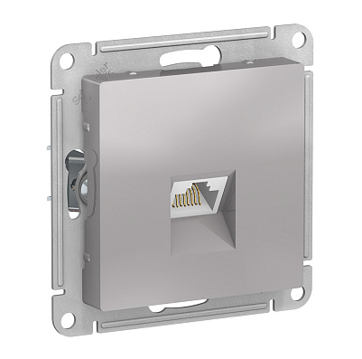 Розетка компьютерная Systeme Electric AtlasDesign алюминий RJ45, кат. 6A, механизм