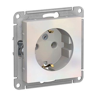 Розетка Systeme Electric ATLASDESIGN с заземлением 16А механизм жемчуг