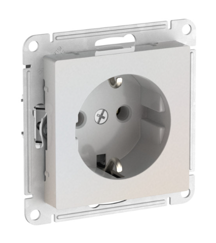 Розетка с заземлением Systeme Electric ATLASDESIGN, 16А, мех., быстрозажим. клем., ЖЕМЧУГ