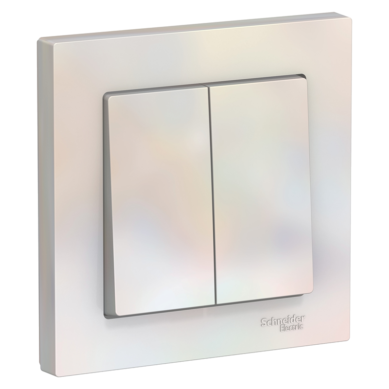 Выключатель Systeme Electric 2-кл. СП AtlasDesign 10А IP20 (сх. 5) 10AX в сборе жемчуж. SE ATN000452