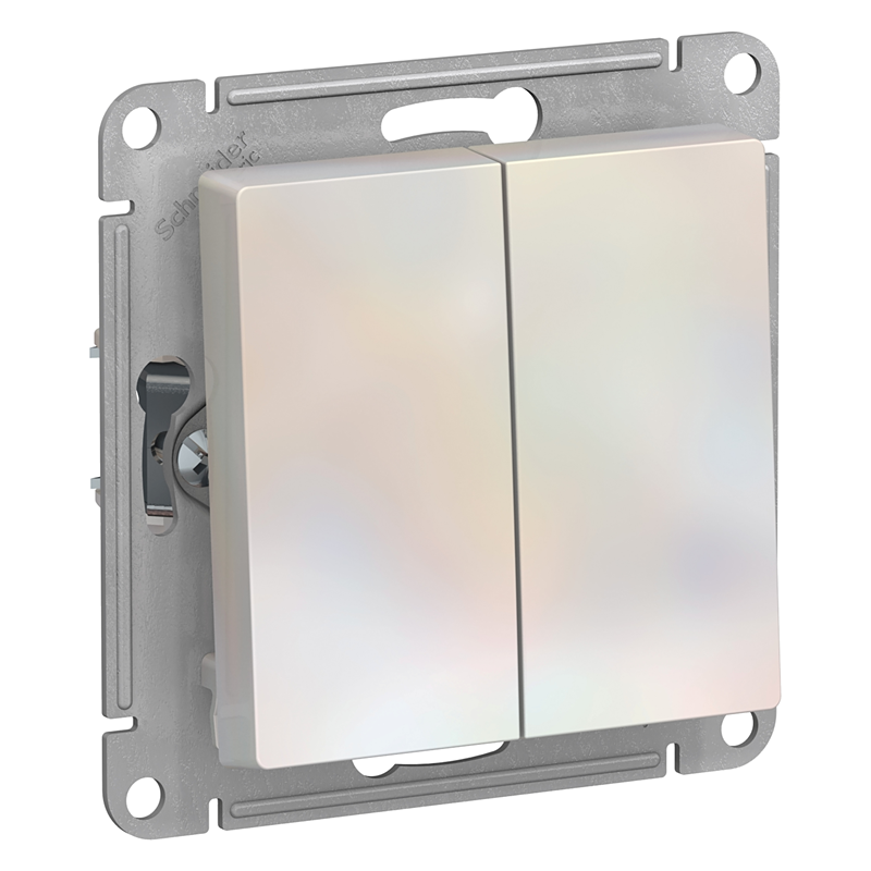 Переключатель Systeme Electric проходной 2-кл. СП AtlasDesign 10А IP20 (сх. 6/2) 10AX механизм жемчуж. SE ATN000465