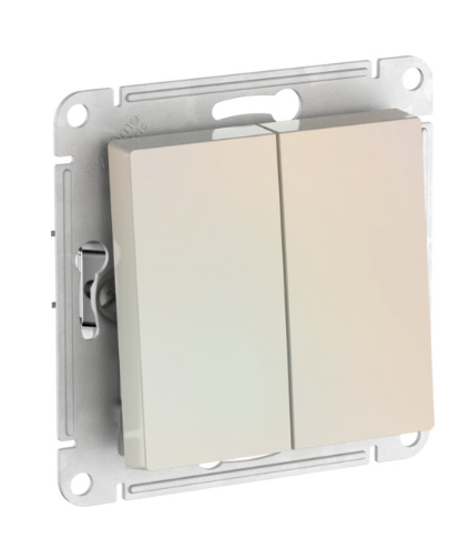 2-клавишный ПЕРЕКЛЮЧАТЕЛЬ Systeme Electric ATLASDESIGN, сх.6/2, 10АХ, быстрозажимные клеммы, ЖЕМЧУГ