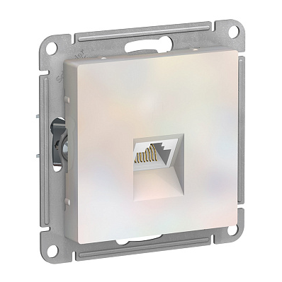 Розетка компьютерная Systeme Electric AtlasDesign жемчуг RJ45, кат. 6A, механизм