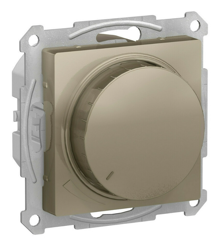 Светорегулятор (диммер) повор-нажим Systeme Electric ATLASDESIGN, LED, RC, 400Вт, мех., шампань